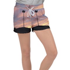 Parking Lot Sunset Women s Velour Lounge Shorts by okhismakingart