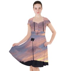 Parking Lot Sunset Cap Sleeve Midi Dress by okhismakingart