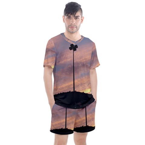 Parking Lot Sunset Men s Mesh Tee And Shorts Set by okhismakingart