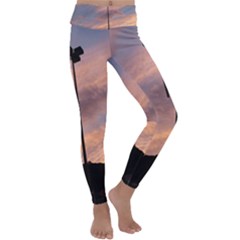 Parking Lot Sunset Kids  Lightweight Velour Classic Yoga Leggings by okhismakingart