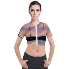 Parking Lot Sunset Short Sleeve Cropped Jacket