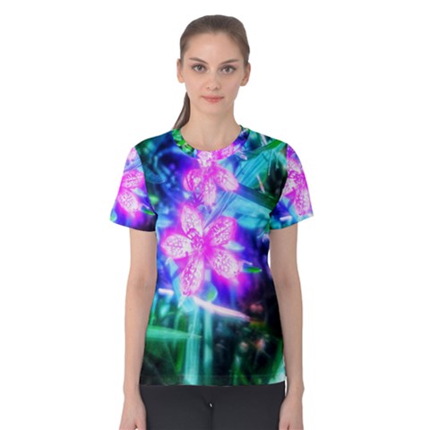 Glowing Flowers Women s Cotton Tee by okhismakingart