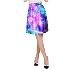 Glowing Flowers A-line Skirt by okhismakingart