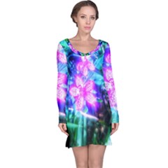 Glowing Flowers Long Sleeve Nightdress by okhismakingart