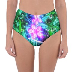 Glowing Flowers Reversible High-waist Bikini Bottoms by okhismakingart