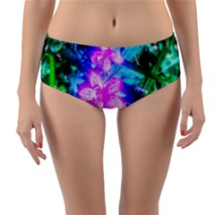 Glowing Flowers Reversible Mid-waist Bikini Bottoms by okhismakingart