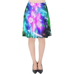 Glowing Flowers Velvet High Waist Skirt by okhismakingart