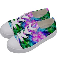 Glowing Flowers Kids  Low Top Canvas Sneakers by okhismakingart