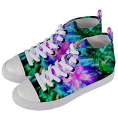 Glowing Flowers Women s Mid-top Canvas Sneakers by okhismakingart