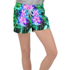 Glowing Flowers Women s Velour Lounge Shorts by okhismakingart