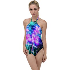 Glowing Flowers Go With The Flow One Piece Swimsuit by okhismakingart