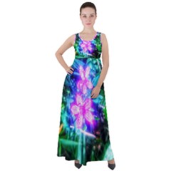 Glowing Flowers Empire Waist Velour Maxi Dress