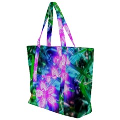 Glowing Flowers Zip Up Canvas Bag by okhismakingart