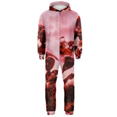 Red Sunflowers Hooded Jumpsuit (men)  by okhismakingart