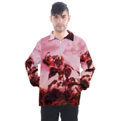 Red Sunflowers Men s Half Zip Pullover