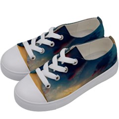 Muted Sunset Kids  Low Top Canvas Sneakers by okhismakingart