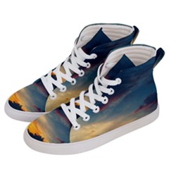 Muted Sunset Men s Hi-top Skate Sneakers by okhismakingart