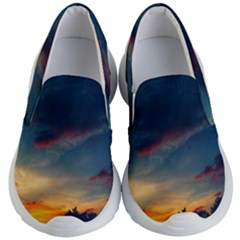 Muted Sunset Kids  Lightweight Slip Ons by okhismakingart