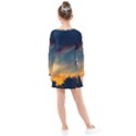 Muted Sunset Kids  Long Sleeve Dress View2