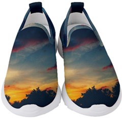 Muted Sunset Kids  Slip On Sneakers by okhismakingart