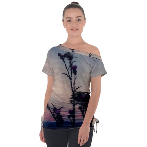 Hazy Thistles Tie-up Tee by okhismakingart