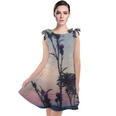 Hazy Thistles Tie Up Tunic Dress by okhismakingart