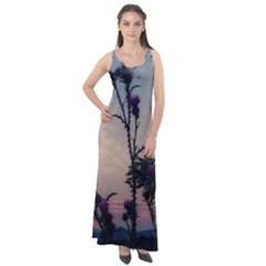 Hazy Thistles Sleeveless Velour Maxi Dress