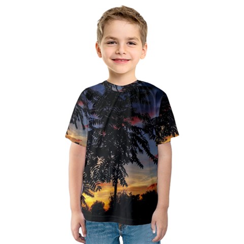 Sumac Sunset Kids  Sport Mesh Tee by okhismakingart