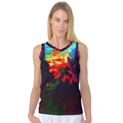 Neon Cone Flower Women s Basketball Tank Top by okhismakingart