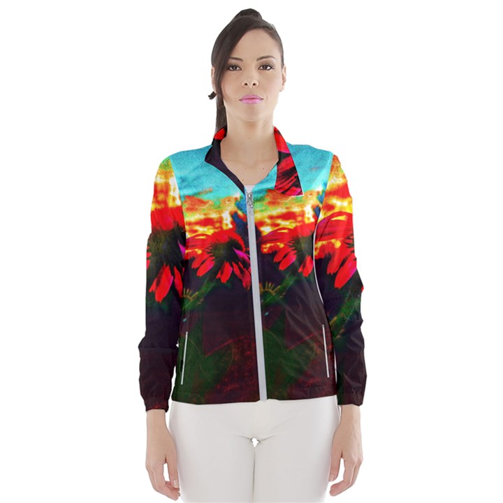 Neon Cone Flower Women s Windbreaker