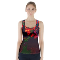 Neon Cone Flower Racer Back Sports Top