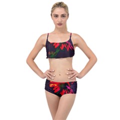 Neon Cone Flower Layered Top Bikini Set by okhismakingart