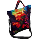 Neon Cone Flower Fold Over Handle Tote Bag View1