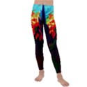 Neon Cone Flower Kids  Lightweight Velour Leggings View1