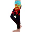 Neon Cone Flower Kids  Lightweight Velour Leggings View2