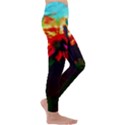 Neon Cone Flower Kids  Lightweight Velour Leggings View3