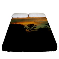 Pale Orange Sunset Fitted Sheet (california King Size) by okhismakingart