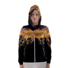 Pale Orange Sunset Women s Hooded Windbreaker by okhismakingart