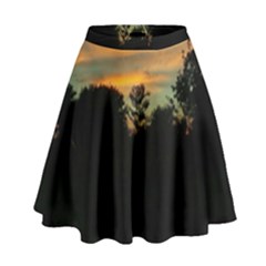 Pale Orange Sunset High Waist Skirt by okhismakingart