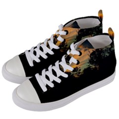 Pale Orange Sunset Women s Mid-top Canvas Sneakers by okhismakingart