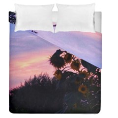 Sunflower Sunset Ii Duvet Cover Double Side (queen Size) by okhismakingart