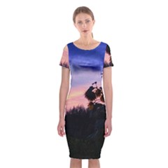 Sunflower Sunset Ii Classic Short Sleeve Midi Dress by okhismakingart