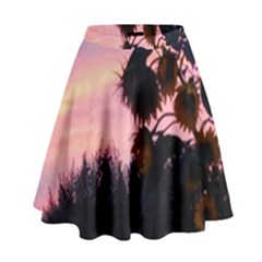 Sunflower Sunset Ii High Waist Skirt by okhismakingart