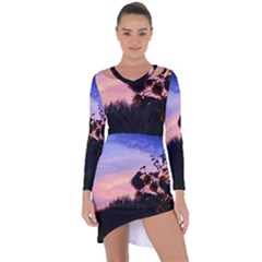 Sunflower Sunset Ii Asymmetric Cut-out Shift Dress by okhismakingart