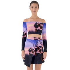 Sunflower Sunset Ii Off Shoulder Top With Skirt Set by okhismakingart