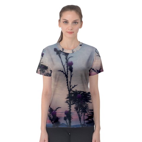 Hazy Thistles Women s Sport Mesh Tee by okhismakingart