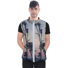 Hazy Thistles Men s Puffer Vest by okhismakingart