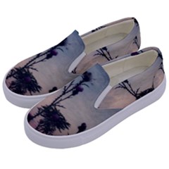 Hazy Thistles Kids  Canvas Slip Ons by okhismakingart