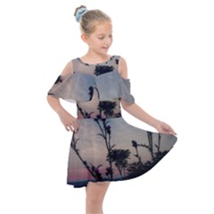 Hazy Thistles Kids  Shoulder Cutout Chiffon Dress by okhismakingart