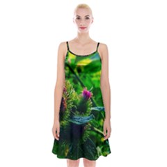 Bur Flowers Spaghetti Strap Velvet Dress by okhismakingart